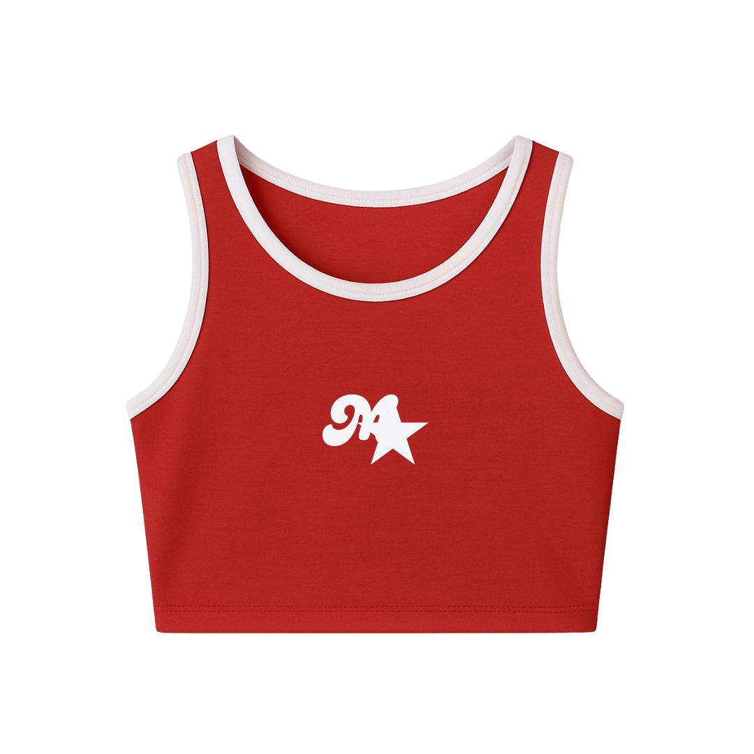 FASHION STARGIRLS RED & WHITE CROP TOP