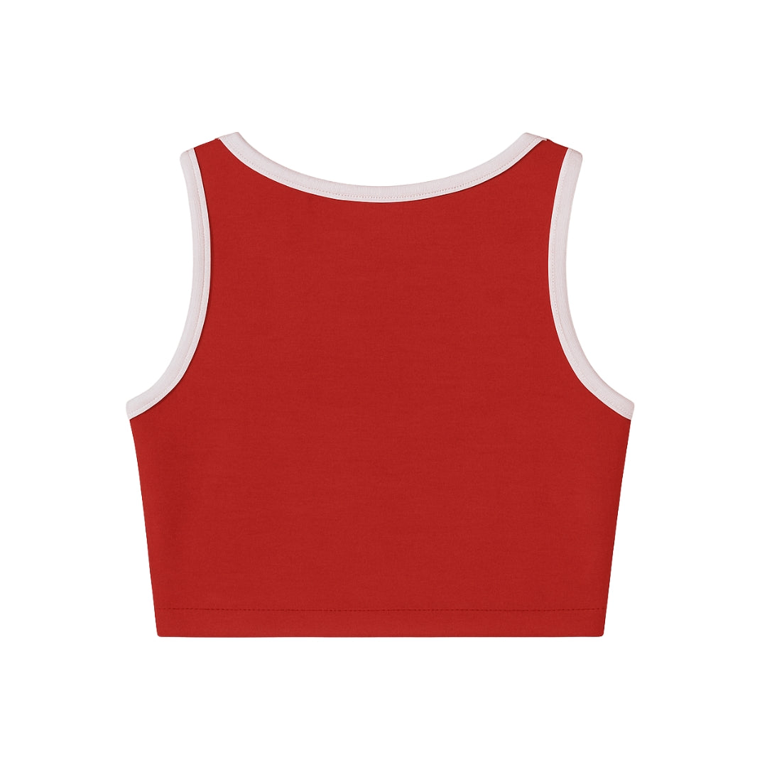 FASHION STARGIRLS RED & WHITE CROP TOP