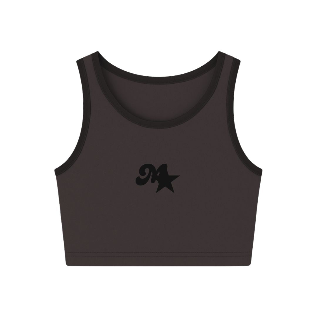 FASHION STARGIRLS GREY & BLACK CROP TOP