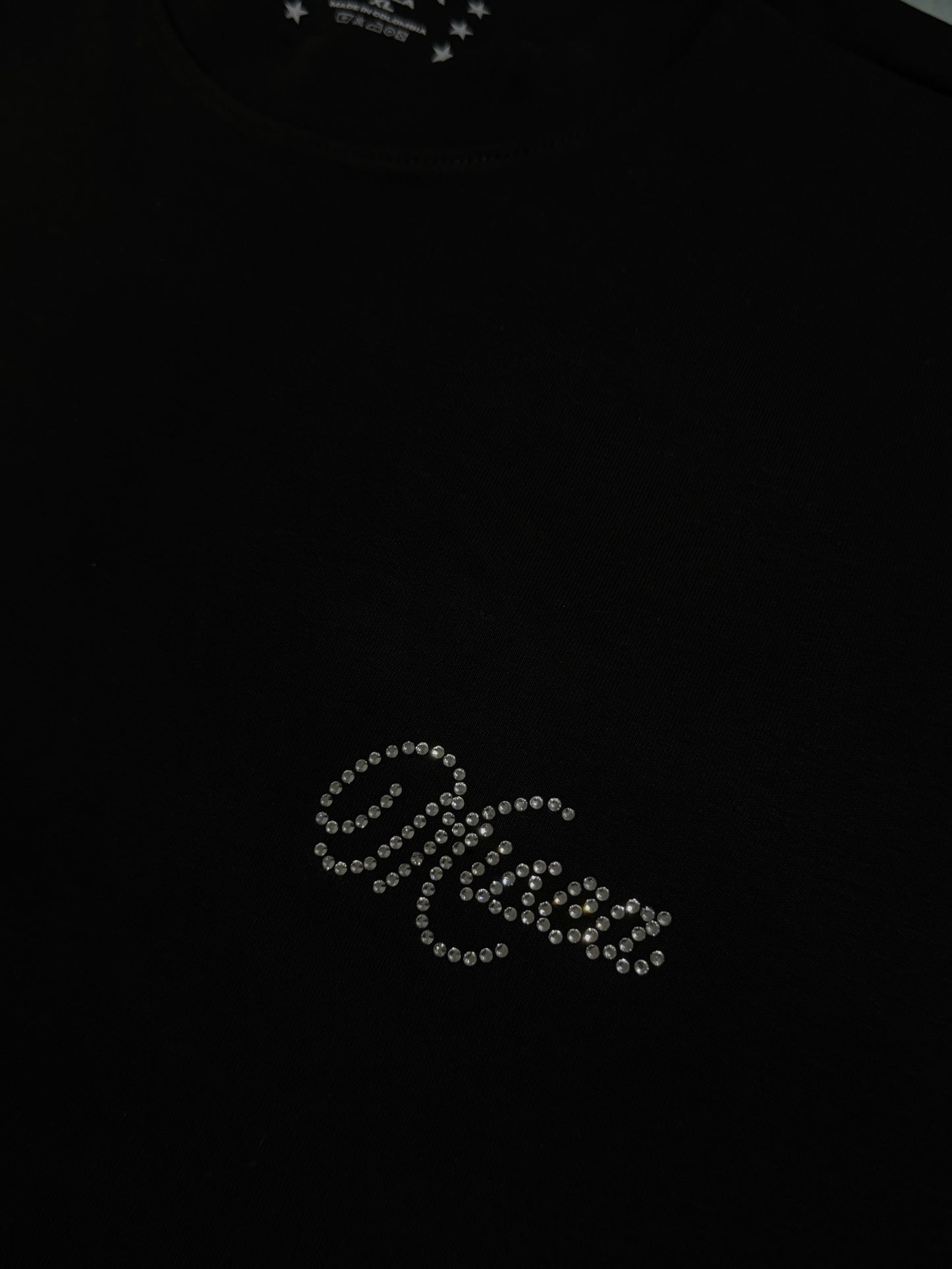 PREMIUM RHINESTONES BLACK TSHIRT