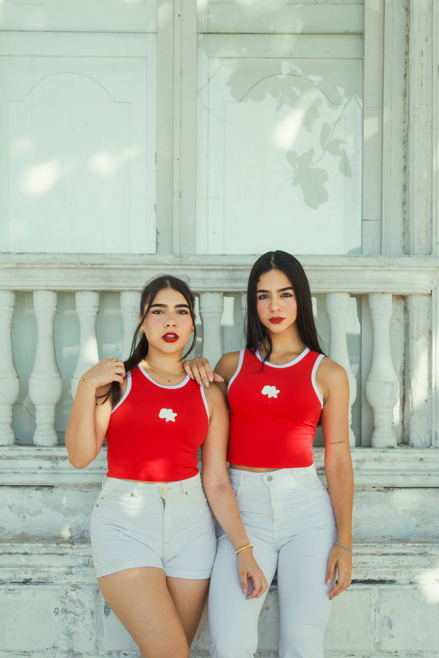 FASHION STARGIRLS RED & WHITE CROP TOP