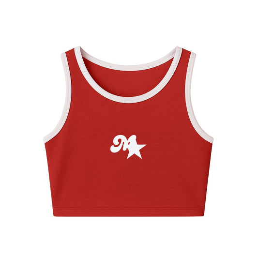 FASHION STARGIRLS RED & WHITE CROP TOP